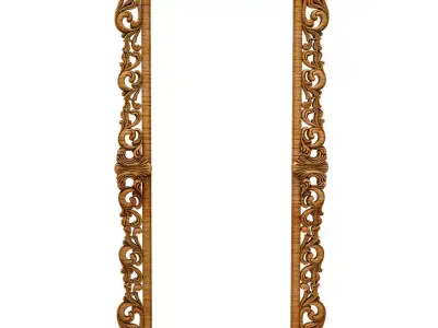 3D Model STL Mirror ornate carved wooden frame 3D model