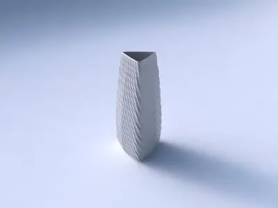 Vase triangle with twisted diagonal grid dents 3D print model
