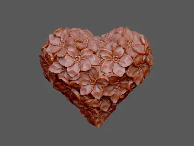 Forget me not heart treasure design crystal blossom 3D print model