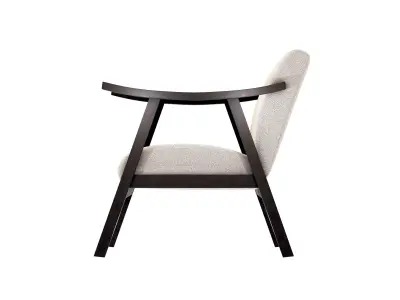 Modern Mid-Century Upholstered Armchair Low-Poly 3D PBR  Low-poly 3D model