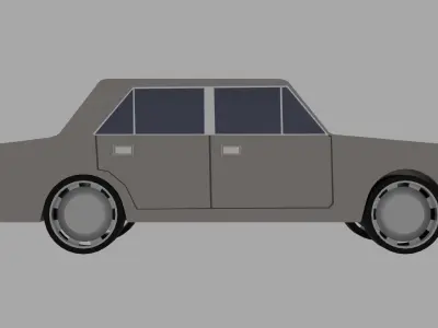 Low poly CAR with working wheels Free low-poly 3D model