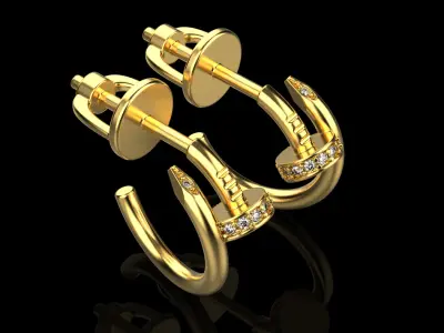 Nail Earrings 11369 3D print model