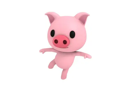 Rigged Pig 3D model