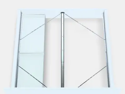 MALM Shrimp frame hanging frame with 2 castors for separating 3D model