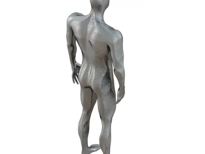 Male figurine made of metal 3D model