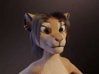 Nicole Anthro lioness 3D model