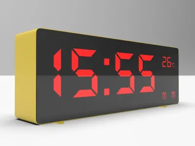 CLOCK YELLOW RED Low-poly 3D model