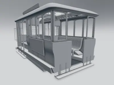 Trolley tram car 3D model