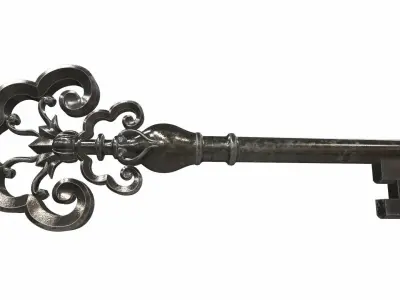 Skeleton ornamental key 3 3D model