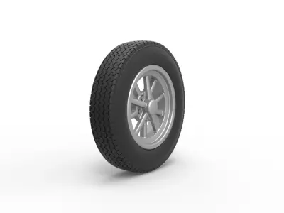 Front wheel of old school dragster Version 6 Scale 1 to 25 3D print model