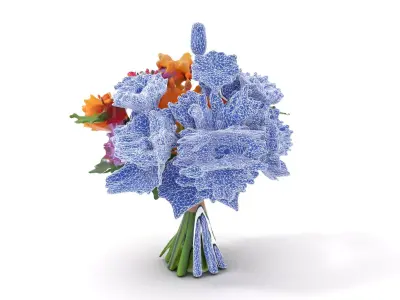 Vibrant Flower Bouquet model pack Low-poly 3D model