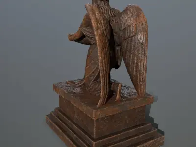 Angel  Statue Low-poly 3D model
