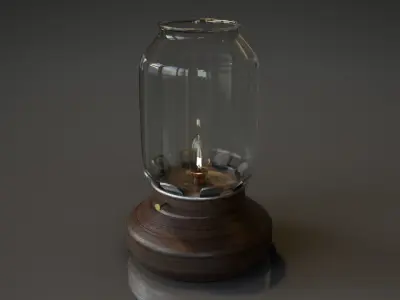 Retro vintage style lamp Low-poly 3D model