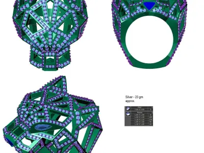 panther ring head panther diamond ring hiphop jewellry 3D print model