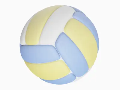Leather Volleyball Ball 01 3D model