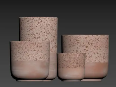 Rose Gold Speckled Vase 3D model