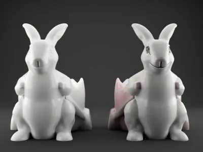 Easter Bunny Planter candy container for Cute Home Decor 3D print model