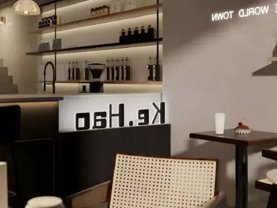 Qiji Coffee Shop Double Cashier 3D model