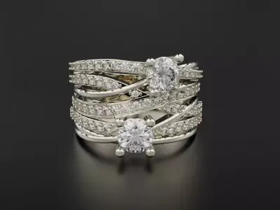 Multi Row Ring 3D print model