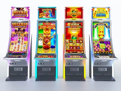 Neptune Single Casino Slot Machine Low-poly 3D model