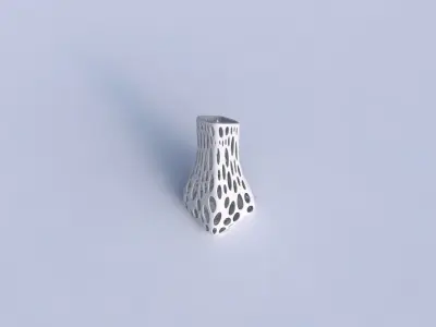 Vase squeezed and bent rectangle 2 with smooth organic lattice 3D print model