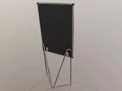 Flipchart with curved metal legs Low-poly 3D model