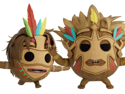 Coco Macho and Boy Rigged Low-poly 3D model