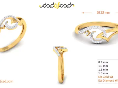 Elegant Flowerbud Diamond Ring 3D print model