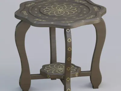 Oriental end table 3D model