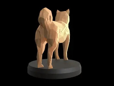 Parametric Shiba Inu Low-poly 3D model