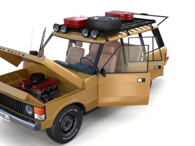Range Rover Classic with chassis and interior v1 3D model