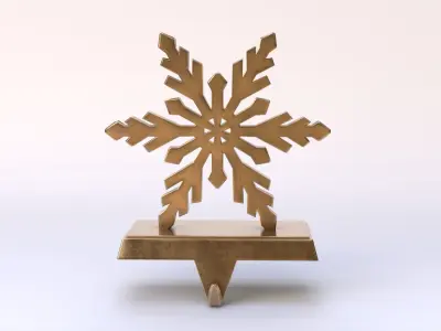 Snowflake Shaped Christmas Stocking Hanger 3D model
