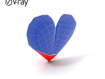 Geometric Heart Shape D Model Pack Low-poly 3D model