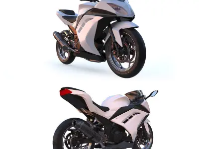 motorcycle kawazaki 3D model