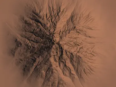 High-polly Desert Mountain 3D model