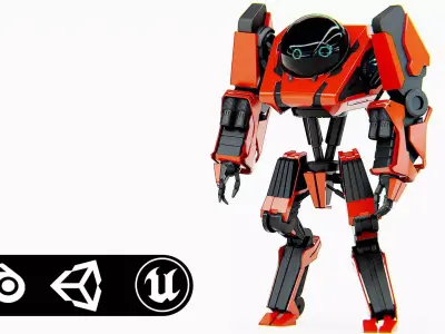 COMBAT DROID L-50 Rigged for Unreal Engine - Unity - MIXAMO 3D model