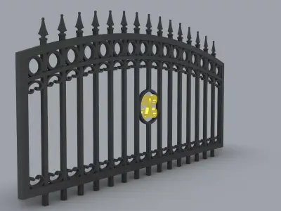 Royal Luxury Iron Fence Gate PM 3D print model