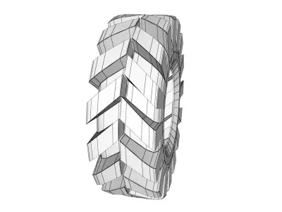 Truck Tyre Low-poly 3D model