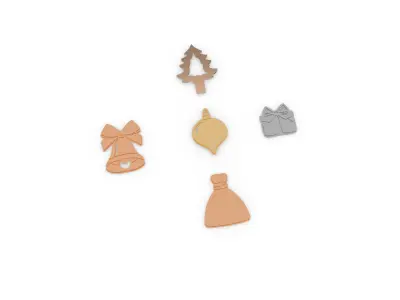 Christmas ornament Charms and Cutouts 3D print model
