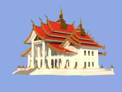 Southeast Asian - Style Hotel 3D model