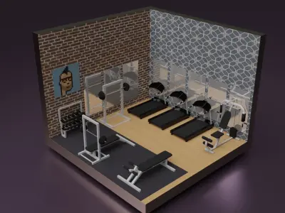 Isometric Gym Room Generate NFT 3D model