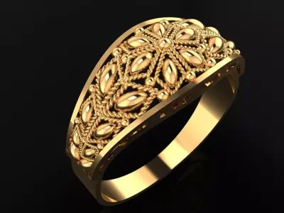 Women Ring 82 indian style handmade ring for women 3D print model