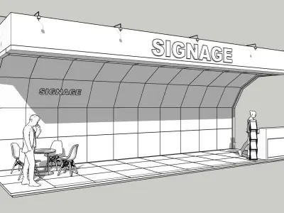 Ready Exhibition Booth signage Design Setup 3D model 3D model