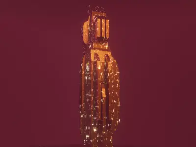 The scifi building Free low-poly 3D model