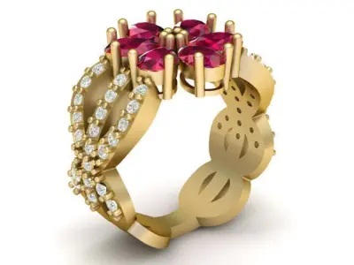 FEMALE RUBY RING 3D PRINTABLE MODEL  3D print model