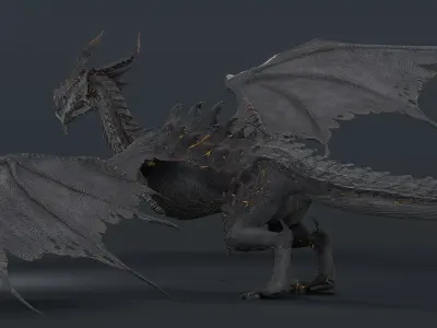Baoline Cosmic Dragon - rigged Low-poly 3D model