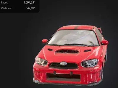 Sport Car Red Rally 3D Model 3D print model