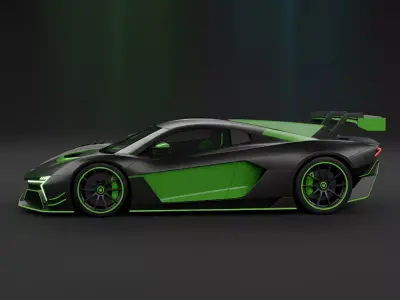 Hyper Aggressive Racing Supercar Low-poly 3D model