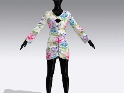 Woman Cloth Dress Low-poly 3D model