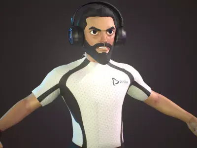Stylized runner PBR Low-poly 3D model